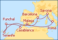 Ver el itinerario del Crucero Marruecos, Baleares, Madeira