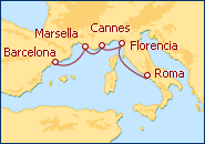 Ver el itinerario del Crucero Italia, Francia