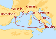 Ver el itinerario del Crucero Italia, Francia