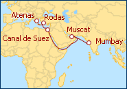 Ver el itinerario del Crucero De Grecia a la India