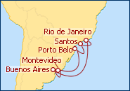 Ver el itinerario del Crucero Entre Samba y Tango IV