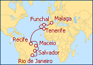 Ver el itinerario del Crucero Brasil, Madeira, Espa�a 2013