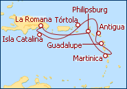 Ver el itinerario del Crucero Rep. Dominicana, Islas V�rgenes, Antigua