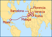 Ver el itinerario del Crucero De Miami a Venecia