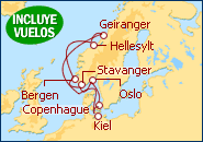 Ver el itinerario del Crucero Alemania, Dinamarca, Noruega
