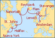 Ver el itinerario del Crucero Traves�a Vikinga