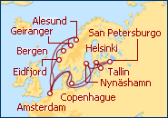Ver el itinerario del Crucero Fiordos Noruegos y B�ltico