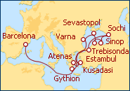 Ver el itinerario del Crucero Mar Negro y Mediterraneo