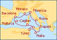 Ver el itinerario del Crucero Mediterraneo