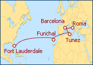 Ver el itinerario del Crucero De Italia a Estados Unidos