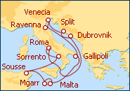Ver el itinerario del Crucero Imperio Veneciano
