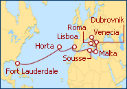 Ver el itinerario del Crucero De Italia a Estados Unidos