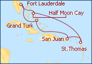 Ver el itinerario del Crucero Caribe Oriental