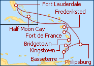 Ver el itinerario del Crucero Caribe Sur