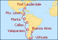 Ver el itinerario del Crucero Gran Viaje a Sudam�rica 2013