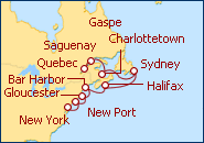 Ver el itinerario del Crucero Canad� y Nueva Inglaterra