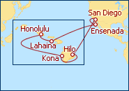 Ver el itinerario del Crucero Vuelta a Hawai