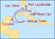 Ver el itinerario del Crucero Caribe  Sur