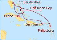 Ver el itinerario del Crucero Navidad en el Caribe