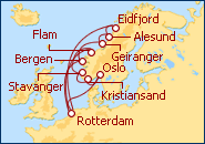 Ver el itinerario del Crucero Fiordos Noruegos 