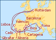 Ver el itinerario del Crucero Italia y Espa�a