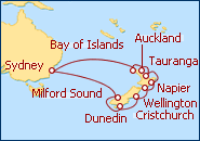 Ver el itinerario del Crucero Australia