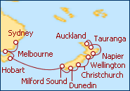 Ver el itinerario del Crucero Australia y Nueva Zelanda 2013