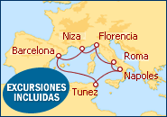 Ver el itinerario del Crucero Gran Crucero mayores de 55 a�os