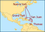 Ver el itinerario del Crucero Desde Nueva York al Caribe