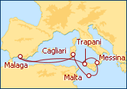 Ver el itinerario del Crucero Espa�a, Italia
