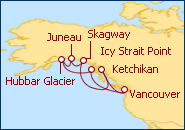 Ver el itinerario del Crucero Alaska, Glaciar Hubbard  2013