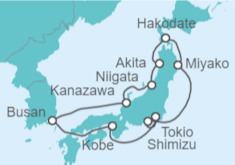 Itinerario del Crucero Japón, Corea Del Sur - AIDA