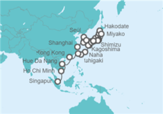 Itinerario del Crucero De Shanghai a Singapur - AIDA