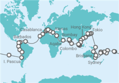Itinerario del Crucero Vuelta al Mundo 2026 Costa Cruceros - Costa Cruceros