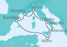Itinerario del Crucero Italia, Malta, España, Francia - MSC Cruceros