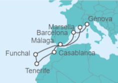 Itinerario del Crucero España, Marruecos, Portugal - MSC Cruceros