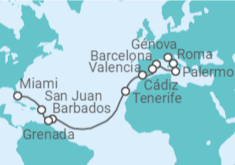 Itinerario del Crucero Desde Génova (Italia) a Miami (EEUU) - MSC Cruceros