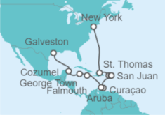 Itinerario del Crucero Desde Nueva York a Galveston, Texas - NCL Norwegian Cruise Line