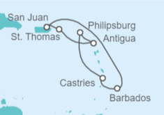 Itinerario del Crucero Islas Vírgenes - EEUU, Antigua Y Barbuda, Saint Maarten, Santa Lucía, Barbados - Royal Caribbean