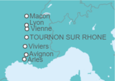 Itinerario del Crucero Crucero de Lyon a Arles por el Ródano y el Saona  - CroisiEurope
