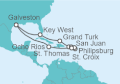 Itinerario del Crucero Estados Unidos (EE.UU.), Bahamas, Puerto Rico, Islas Vírgenes - EEUU, Saint Maarten, Jamaica - Carnival Cruise Line