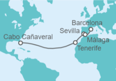 Itinerario del Crucero De Cabo Cañaveral a Barcelona  - Carnival Cruise Line