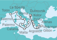Itinerario del Crucero Italia, Francia, Malta, Croacia, Montenegro, Grecia - Oceania Cruises