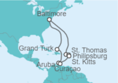 Itinerario del Crucero Islas Vírgenes - EEUU, Saint Maarten, Aruba, Curaçao, Bahamas - Carnival Cruise Line