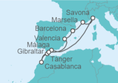 Itinerario del Crucero Mediterráneo y Atlántico - Costa Cruceros