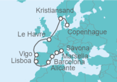 Itinerario del Crucero Francia, España, Portugal - Costa Cruceros