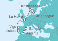 Itinerario del Crucero Francia, España, Portugal - Costa Cruceros