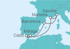 Itinerario del Crucero España, Francia, Italia - Costa Cruceros