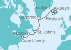 Itinerario del Crucero Canadá, Islandia - Celebrity Cruises