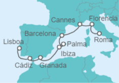 Itinerario del Crucero Mediterráneo: Italia, Francia, España - NCL Norwegian Cruise Line